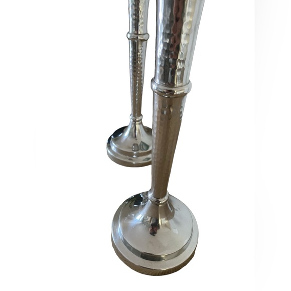 Vintage Godinger Hammered Silver Plate Candle Sticks - Picture 2 of 9